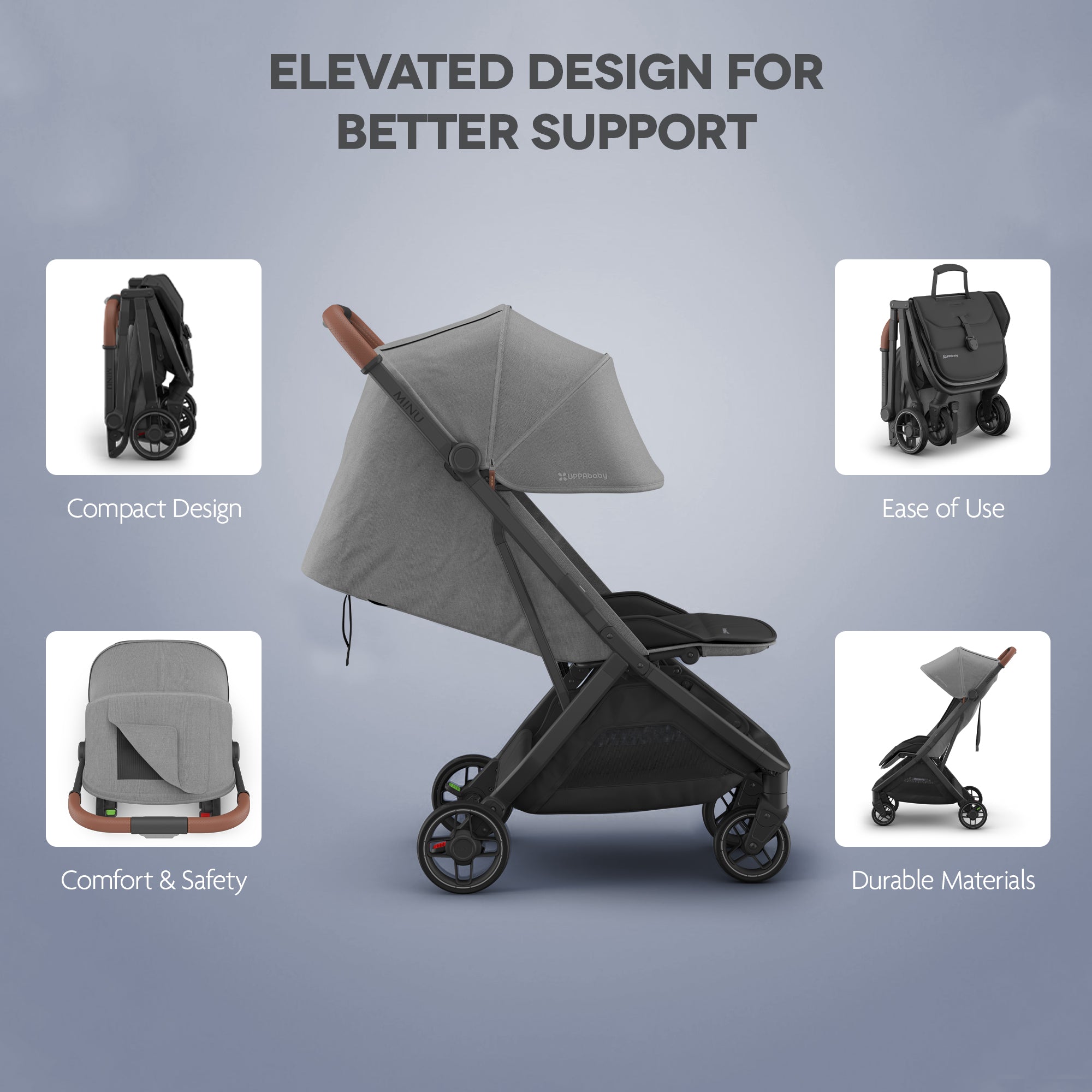 UPPAbaby Minu V3 Stroller Greyson Charcoal Mélange