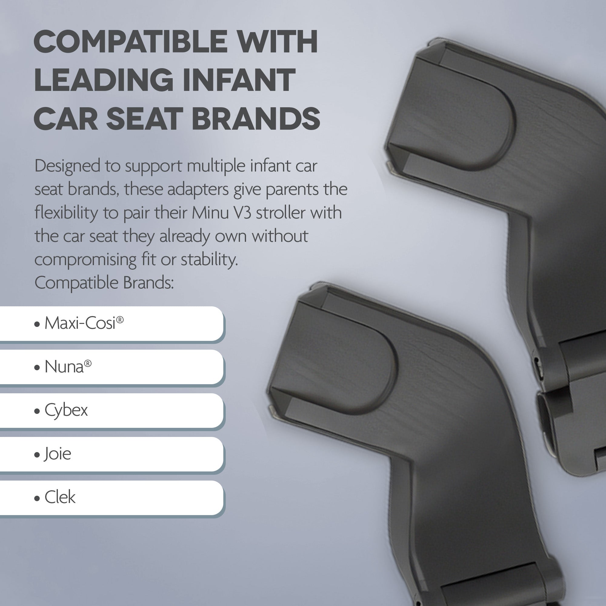 UPPAbaby Car Seat Adapters for Minu V3 Maxi-Cosi® Nuna® Cybex Joie Clek