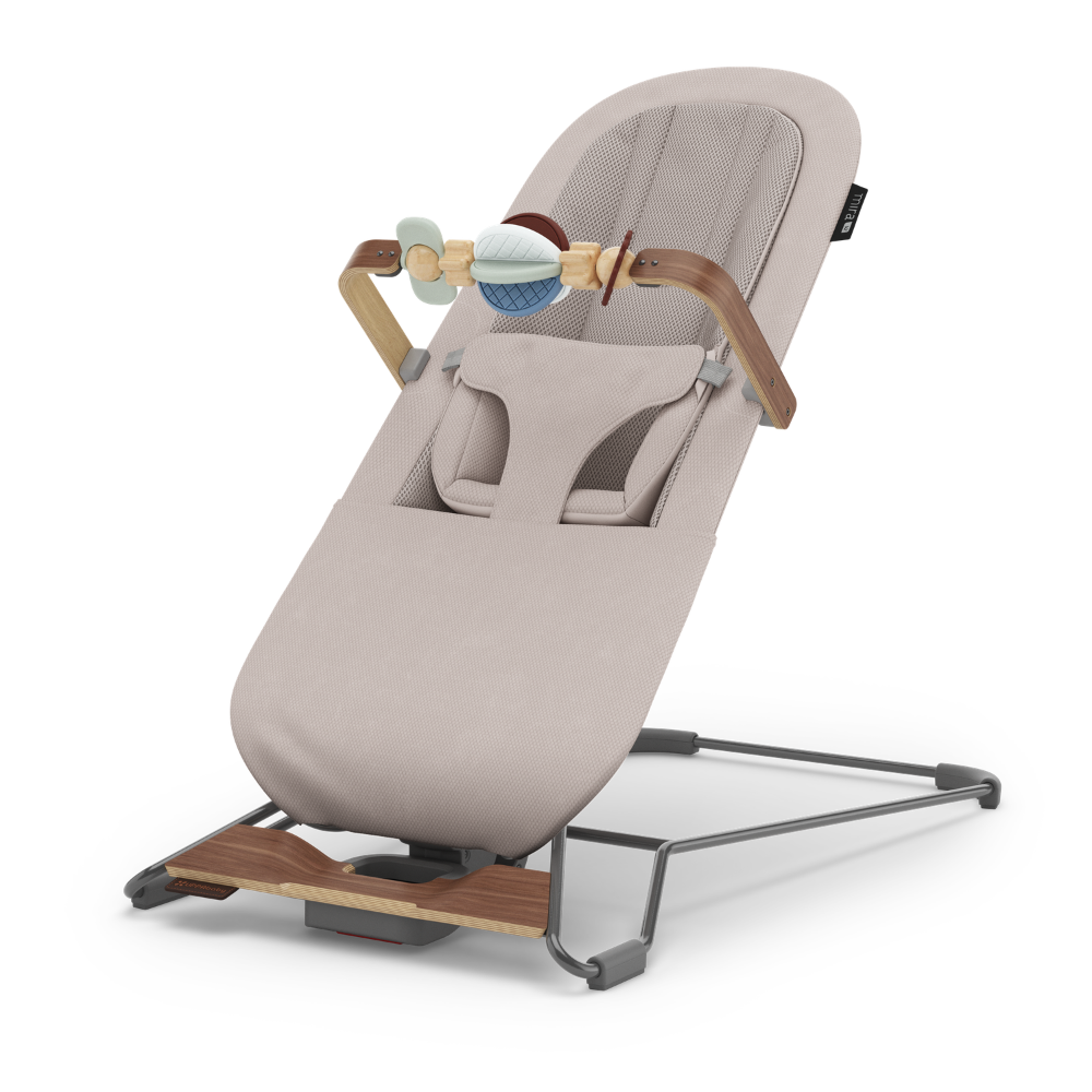 UPPAbaby Mira 3in1 Bouncer Townsend Beige Soft Knit Grey Frame Walnut Wood