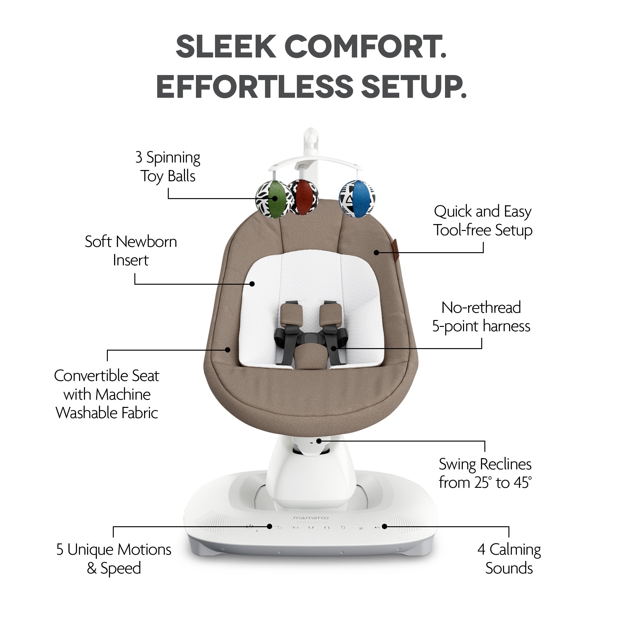 UPPAbaby Mamaroo Wells Dark Taupe Mélange