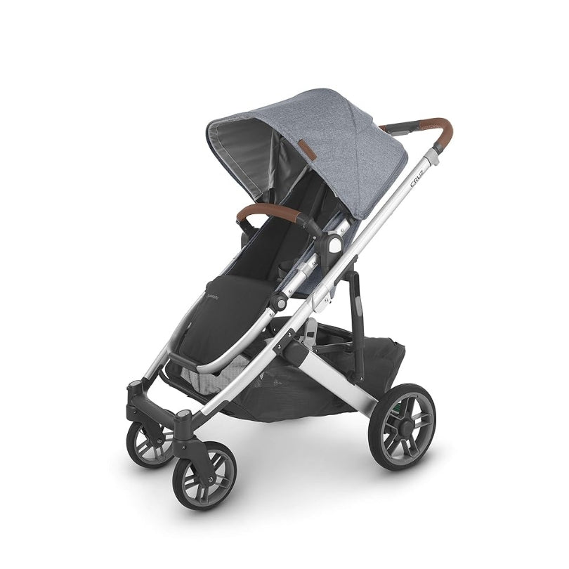 UPPAbaby Cruz V2 Stroller Gregory Blue Mélange Silver Frame Saddle Leather