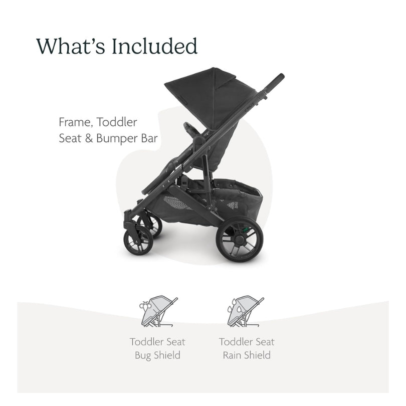UPPAbaby Cruz V2 Stroller Jake Charcoal Carbon Frame Black Leather