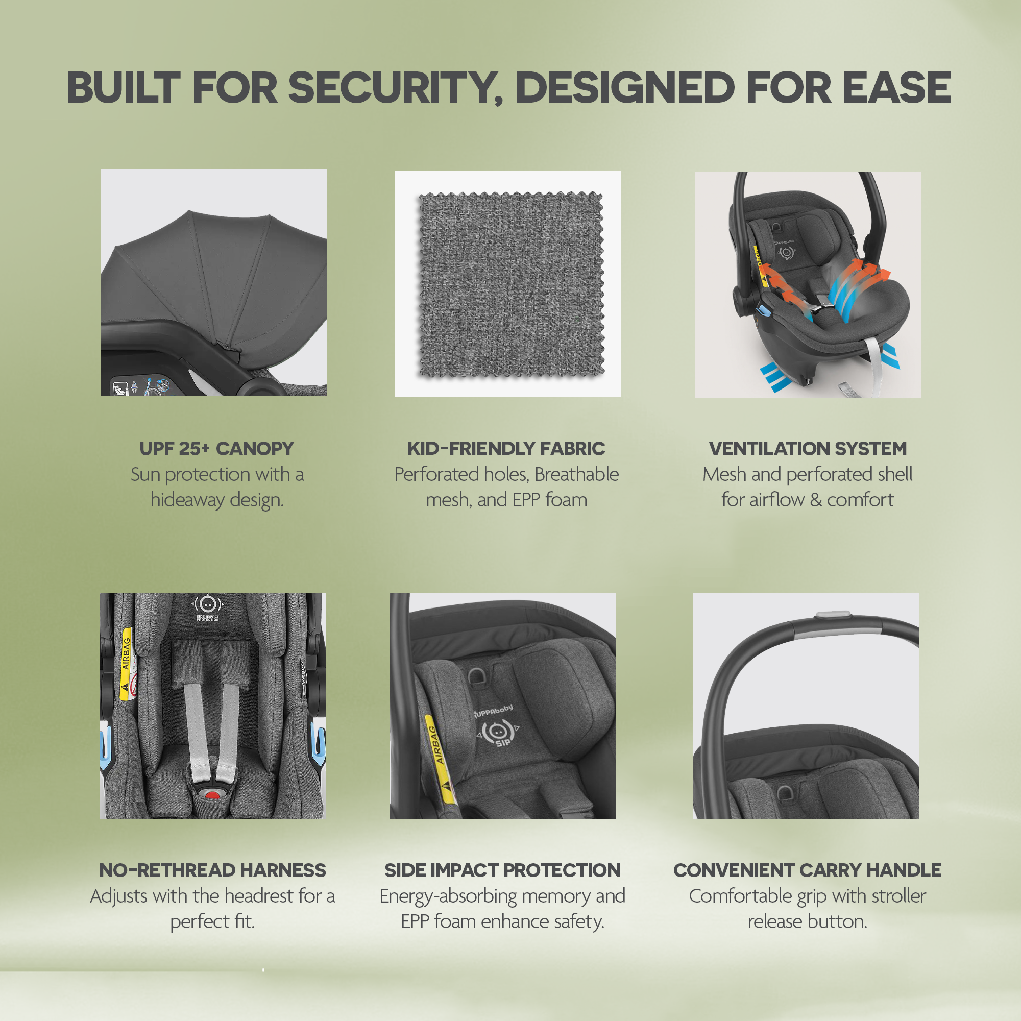 UPPAbaby Mesa I Size Infant Car Seat Jordan/Greyson Charcoal Mélange