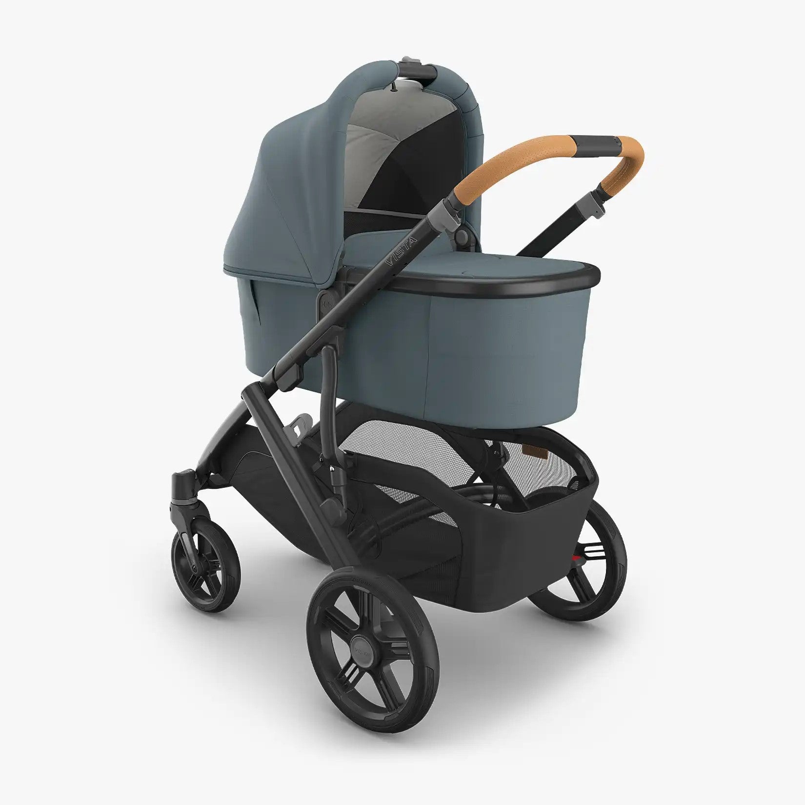 UPPAbaby Vista V3 Stroller Dillan Stone BlueCarbon Frame Sand Leather