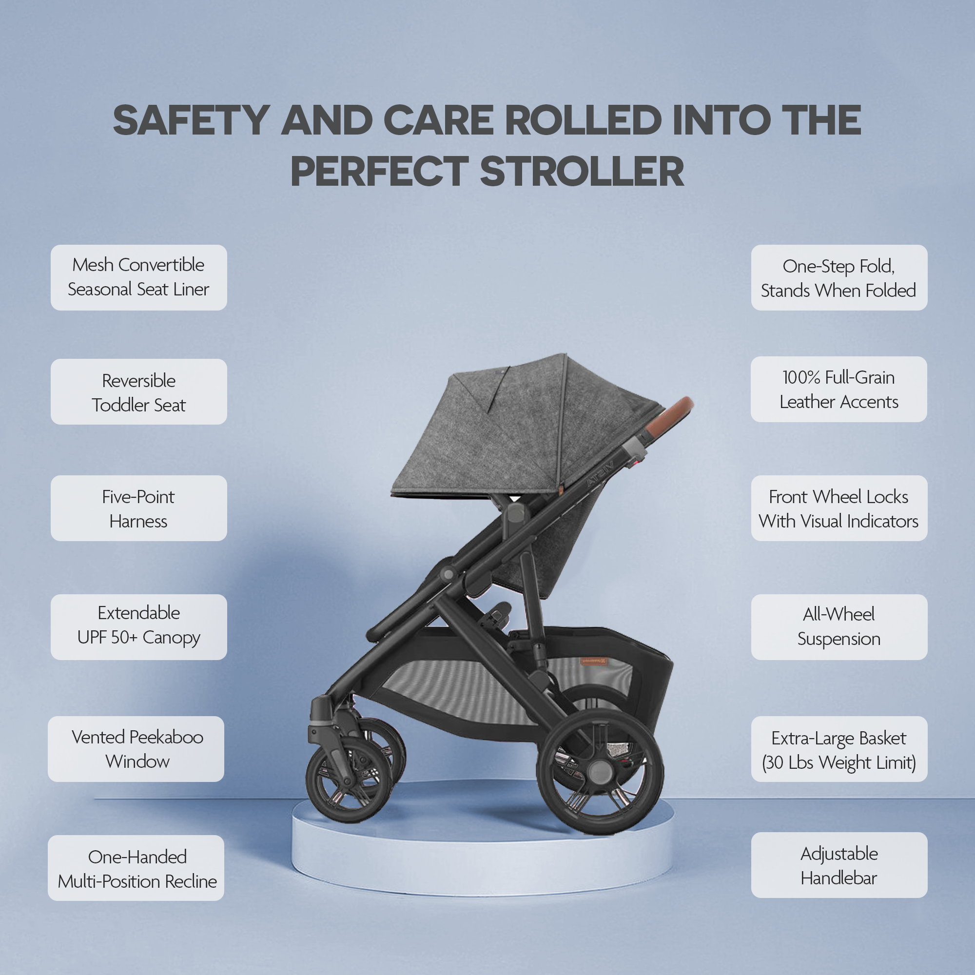 UPPAbaby Vista V3 Stroller Greyson Charcoal Mélange