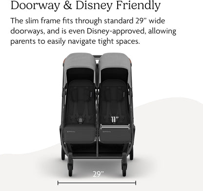 UPPAbaby Minu Duo Stroller Greyson Charcoal Mélange Carbon Frame Saddle Leather