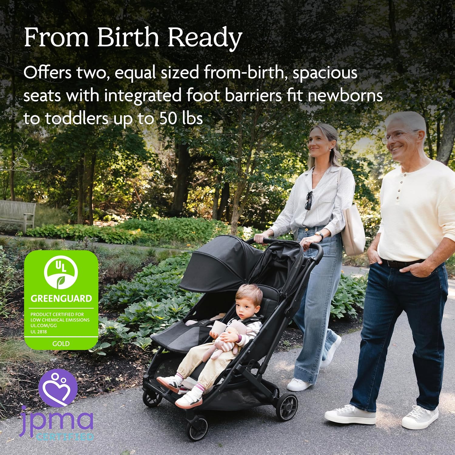 UPPAbaby Minu Duo Stroller Ada Sandstone Mélange Carbon Frame Chestnut Leather