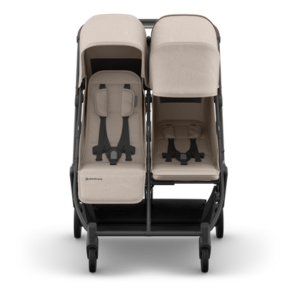 UPPAbaby Minu Duo Stroller Ada Sandstone Mélange Carbon Frame Chestnut Leather