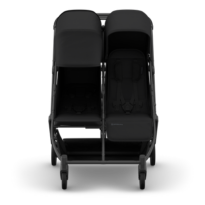 UPPAbaby Minu Duo Stroller James Charcoal Carbon Frame Black Leather