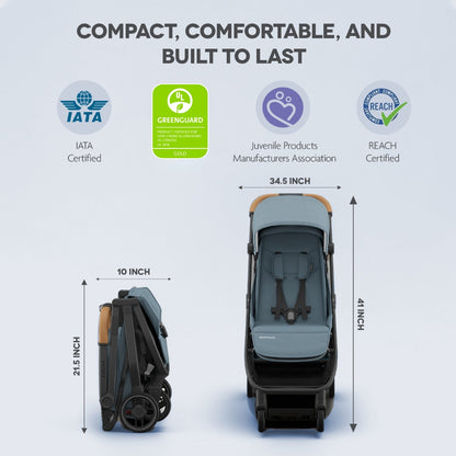 UPPAbaby Minu V3 Stroller James Charcoal Carbon Frame Black Leather