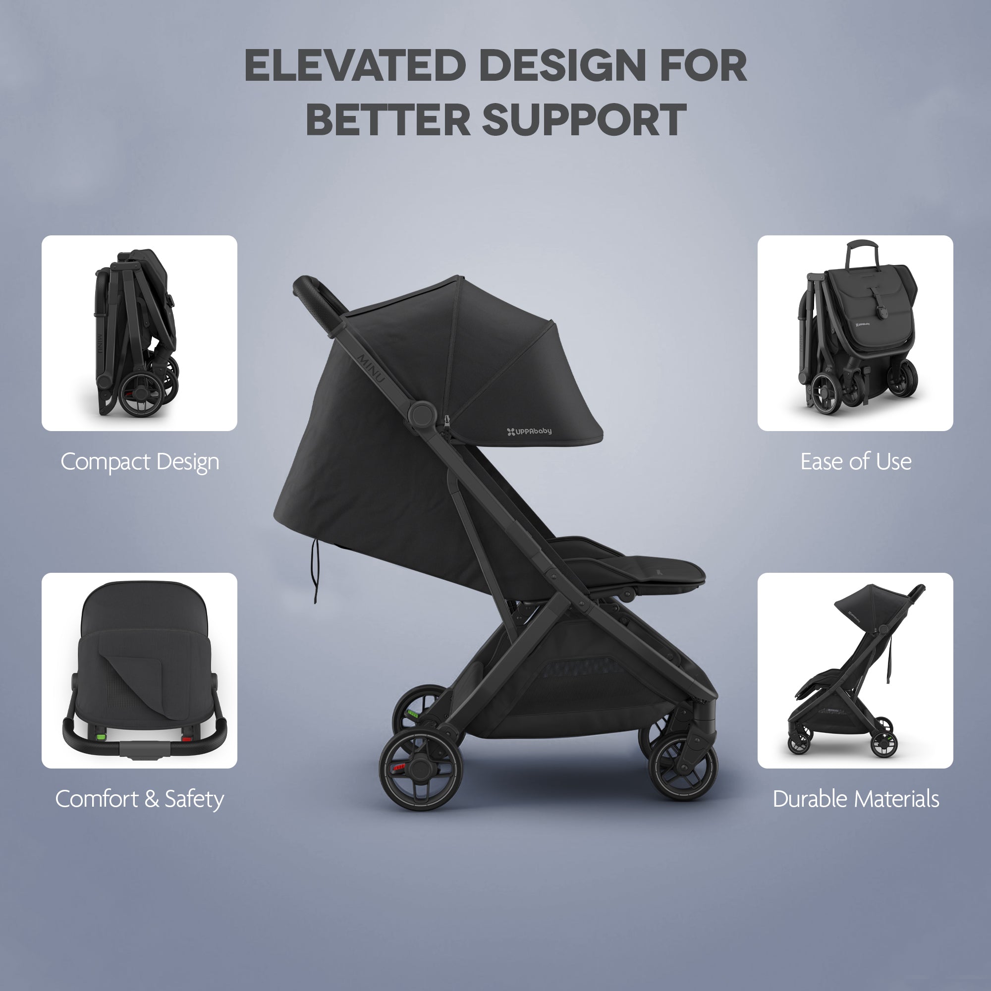 UPPAbaby Minu V3 Stroller Jake Charcoal
