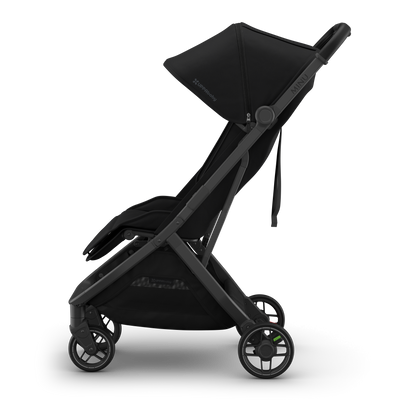 UPPAbaby Minu V3 Stroller James Charcoal Carbon Frame Black Leather