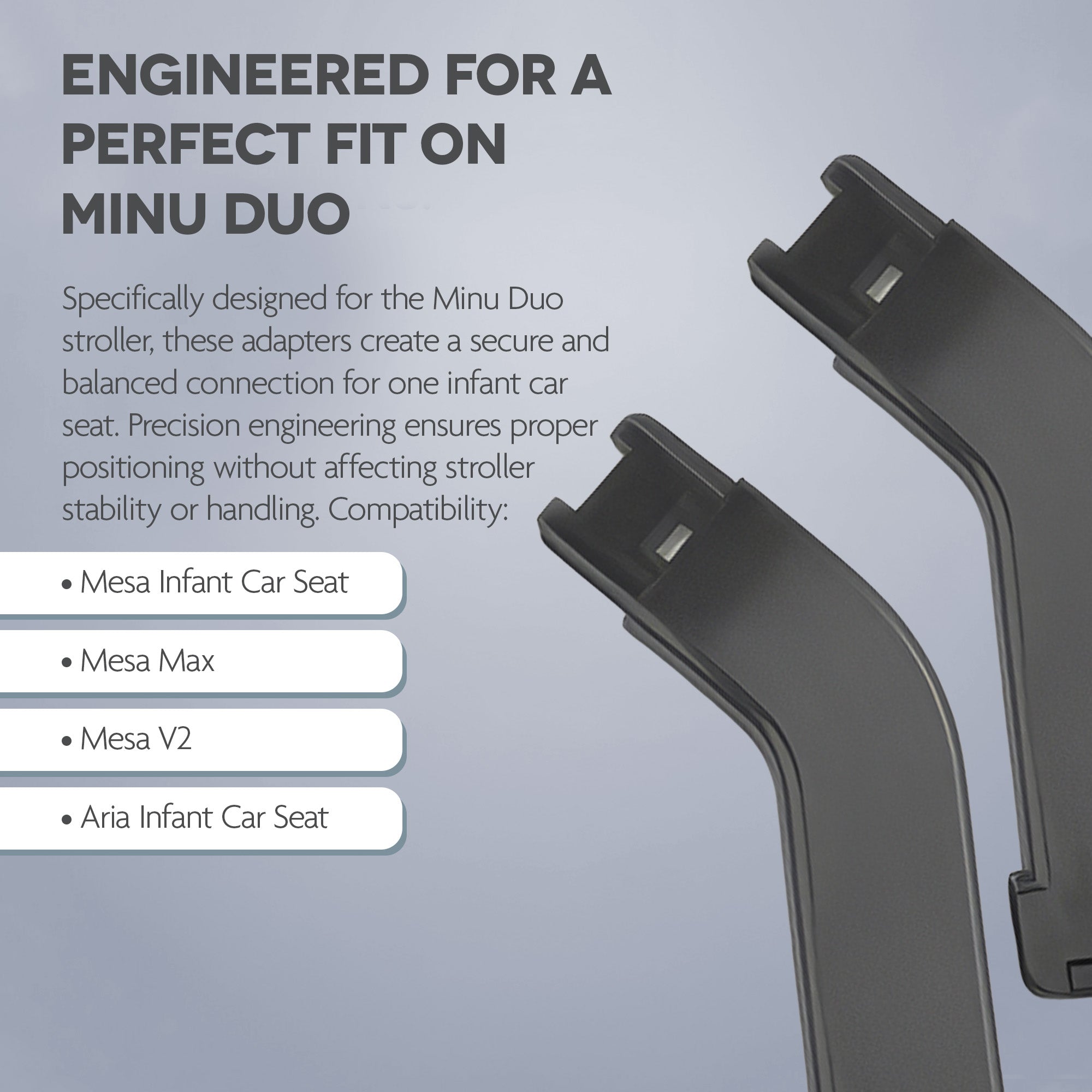 UPPAbaby Adapters for Minu Duo Mesa/Mesa V2, Mesa Max