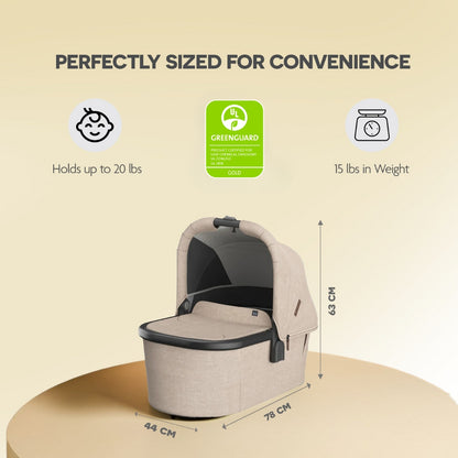 UPPAbaby Bassinet V3 Liam Oat Mélange Carbon Frame