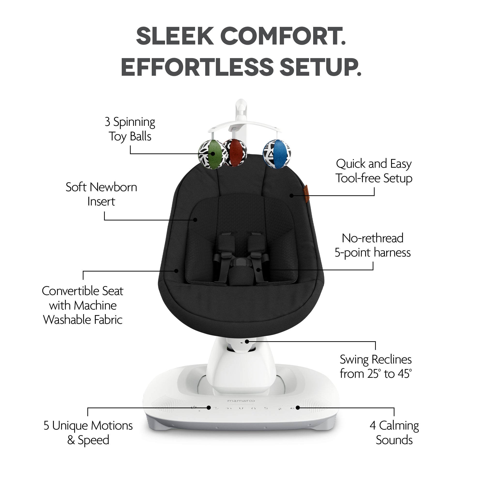 UPPAbaby Mamaroo Jake Charcoal Mélange