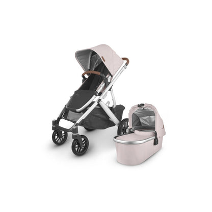 UPPAbaby Vista V2 Stroller Alice Dusty Pink Silver Frame Saddle Leather
