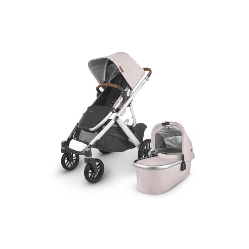 UPPAbaby Vista V2 Stroller Alice Dusty Pink Silver Frame Saddle Leather
