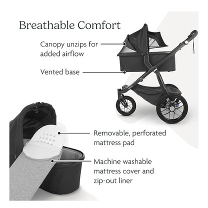 UPPAbaby Bassinet V2 Alice Dusty Pink Silver Frame