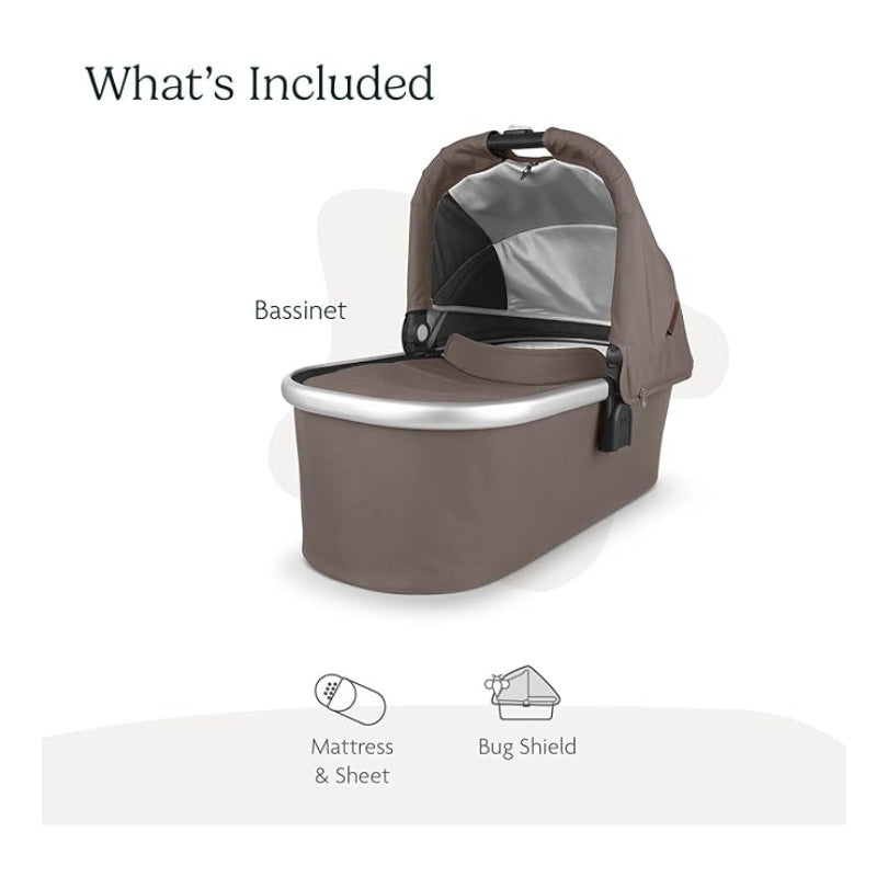 UPPAbaby Bassinet V2 Theo Dark Taupe Silver Frame
