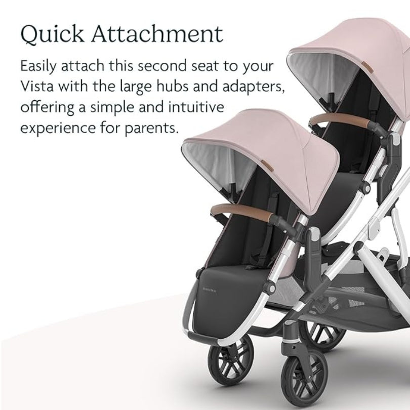 UPPAbaby Rumbleseat V2 Alice Dusty Pink Silver Frame Saddle Leather