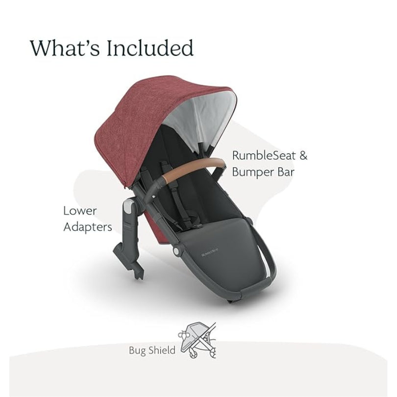 UPPAbaby Rumbleseat V2 Lucy Rosewood Mélange Carbon Frame Saddle Leather