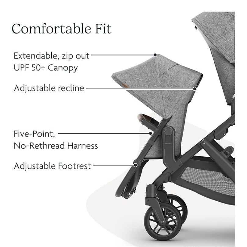 UPPAbaby Rumbleseat V2 Lucy Rosewood Mélange Carbon Frame Saddle Leather
