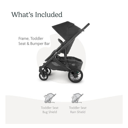 UPPAbaby Cruz V2 Stroller Jake Charcoal Carbon Frame Black Leather
