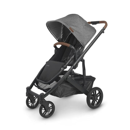 UPPAbaby Cruz V2 Stroller Greyson Charcoal Mélange Carbon Frame Saddle Leather