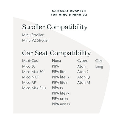 UPPAbaby Car Seat Adapters For Minu V2 Maxi Cosi, Nuna, Cybex, Besafe