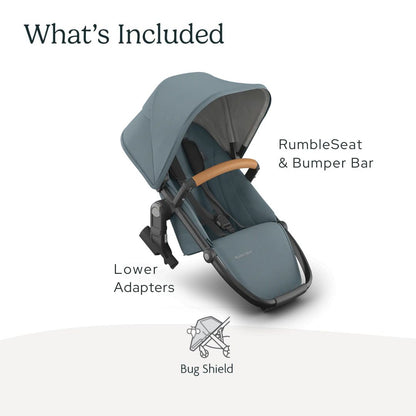 UPPAbaby RumbleSeat V3 Dillan Stone Blue Carbon Frame Sand Leather