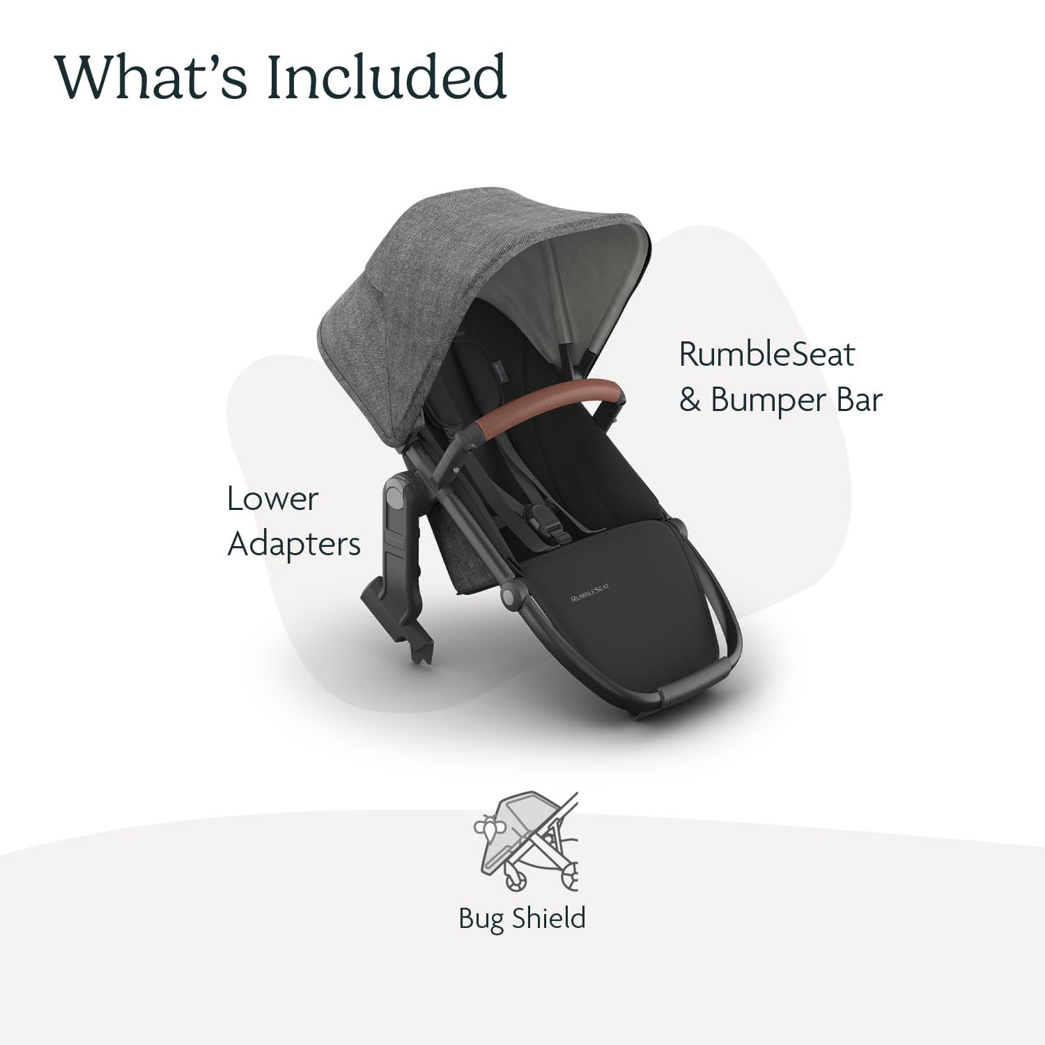 UPPAbaby Rumbleseat V3 Greyson Charcoal MélangeCarbon Frame Saddle Leather