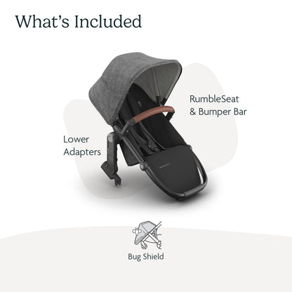 UPPAbaby Rumbleseat V3 Greyson Charcoal MélangeCarbon Frame Saddle Leather