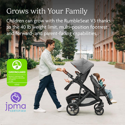 UPPAbaby Rumbleseat V3 Jake CharcoalCarbon Frame Black Leather