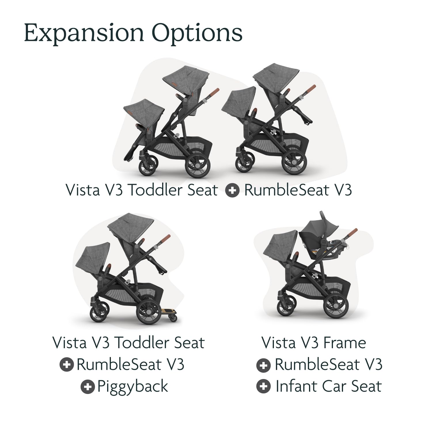 UPPAbaby Rumbleseat V3 Jake CharcoalCarbon Frame Black Leather