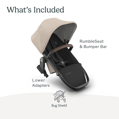 UPPAbaby Rumbleseat V3 Liam Oat MélangeCarbon Frame Chestnut Leather